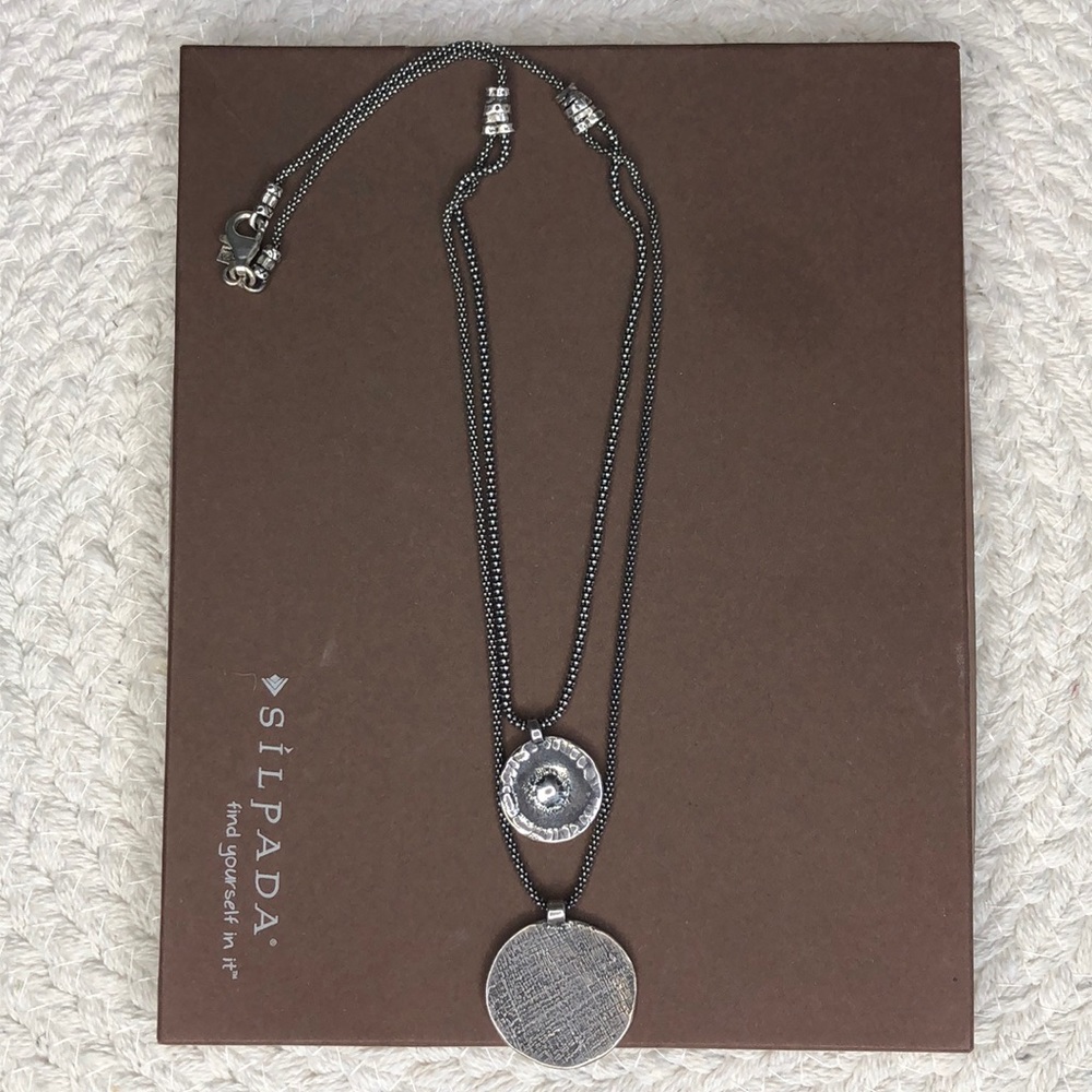 Rare Silpada 2 Strand Sterling Pendants Necklace